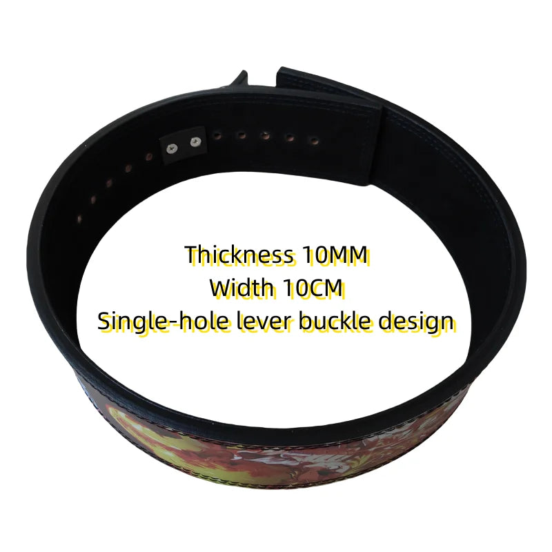 10MM Weight Lifting Lever Belt Cowhide Adjustable
